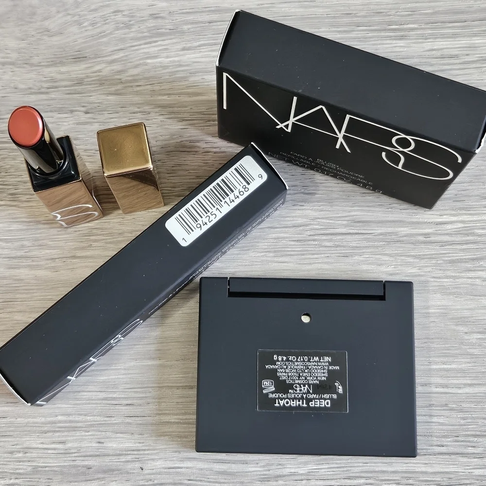 NARS Powder Blush DEEP THROAT & Sensual Shine Lipstick HIGH GEAR Duo MSRP $68